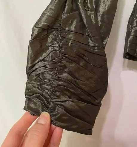 Worth Vintage Grey Long Sleeve Lagenlook Jacket Womens 0 Artsy 1980s Metallic Gray