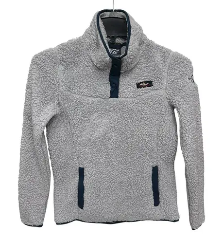 Moosejaw Moutaineering Sweater Womens Small Sherpa 1/4 Snap Pull Over White