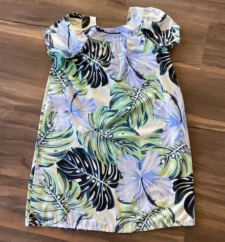 Vintage Y Not Hawaii Women’s Hibiscus Monstera Floral Mu’umu’us Dress Size XL