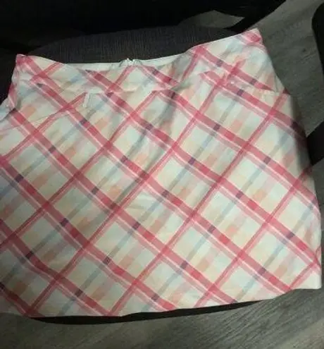 Tommy Armour Dri Logic Golf Skirt Size 10 Stripes Pink White Tennis Pickleball