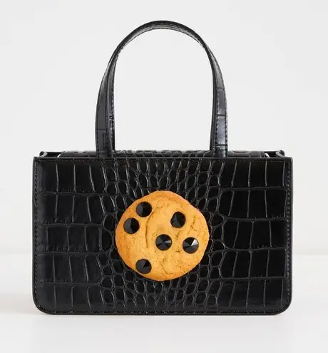 Puppets and Puppets Jewel Cookie Croc-embossed Small Bag
