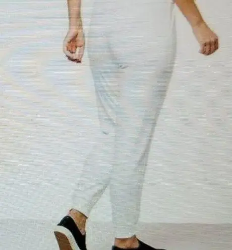 Badgley Mischka French Terry Jogger Pants with Pockets White Women's Size L