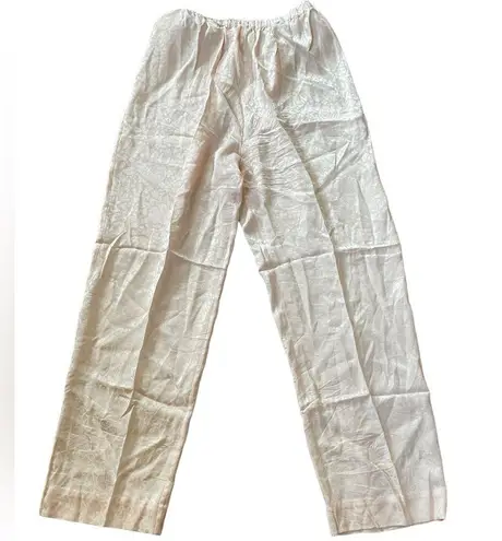 Lauren Alexandra Vintage 90s Pink Silk Rose Luxury Two Pieces Loungewear Set Size M