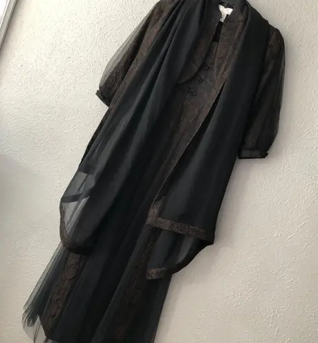 Badgley Mischka Strapless Formal Evening Gown + Matching Jacket/Scarf - Size 2