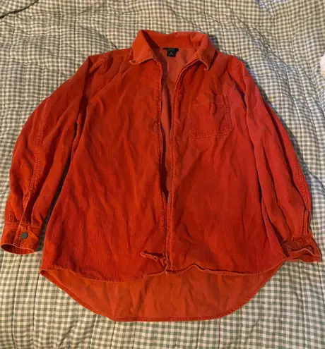 New York And Company Corduroy Zip Up Collared Jacket