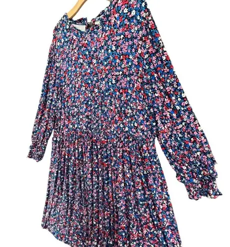 Draper James  Kitty Dress Womens 3XL Blue Multicolor Ditsy Floral Soft Stretchy