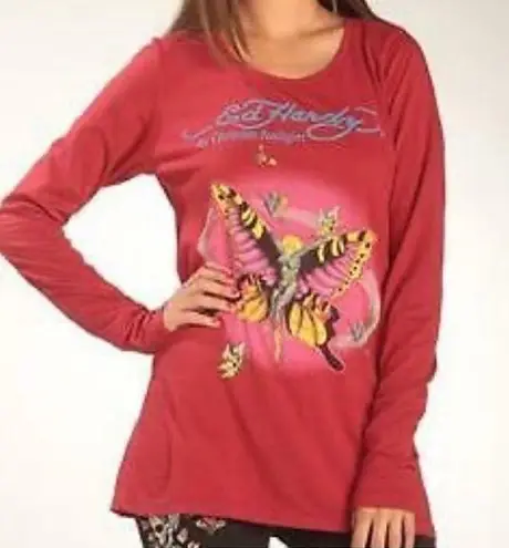 Ed Hardy EUC  Graphic Top