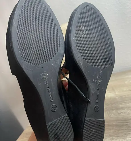 L’Amour Des Pieds Brettany Black Leather Sandals Size 9