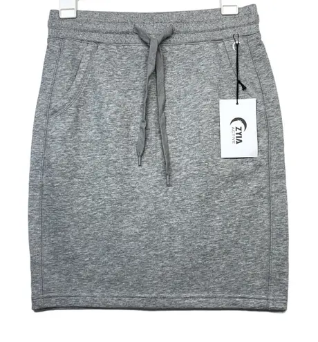 Zyia Take Me Everywhere Gray Casual Activewear Cotton Blend Skirt NWT Womens XS