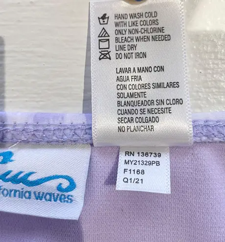 California Waves New Tie Dye High Waisted Bikini Swim Bottoms Purple