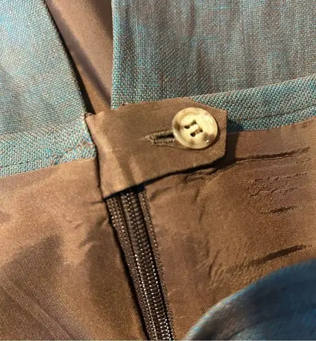 Lafayette 148 100% Linen Blue Straight Pencil Skirt Size 4