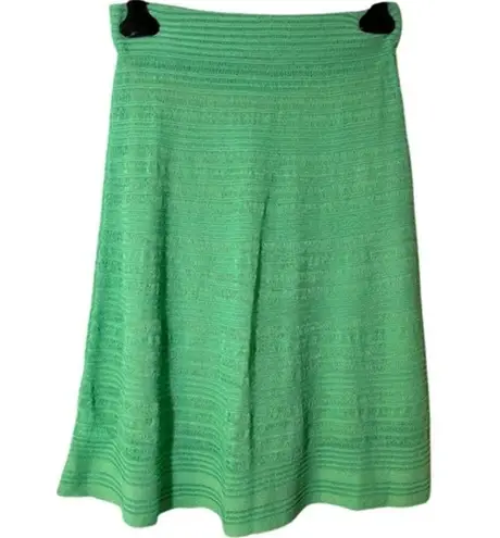 Missoni M Green Open Knit Stripe Sweater Skirt Knee Length NWT Size 40 US 4