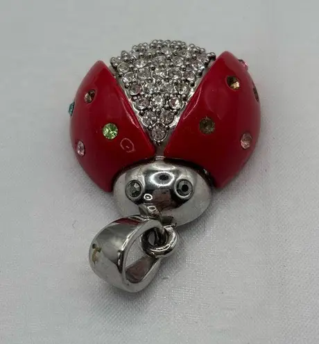 Vtg Ladybug Red Enamel Rhinestones Jewelry Insect Lady Bug Charm/Pendant