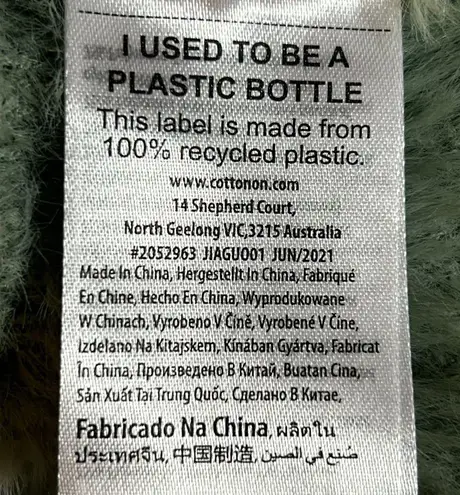 Cotton On New  Fluffy Rib Eyelash Cropped Argyle Button Up Cardigan Sweater - Image 8