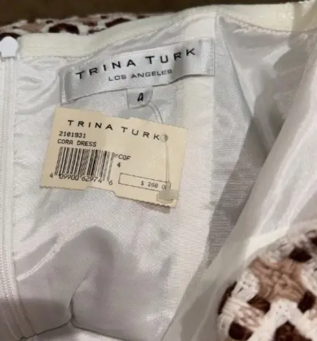 NWT TRINA TURK LA 4 Cora Coffee tweed mini cocktail dress