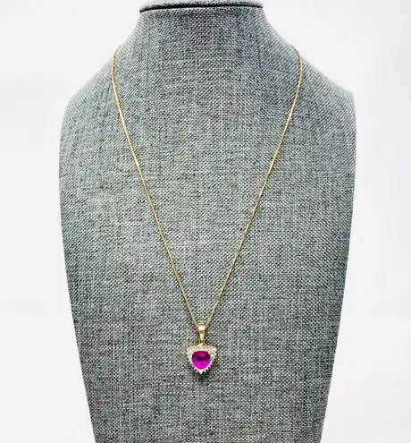 Sterling Silver looks real! /gold overlay, ruby* necklace