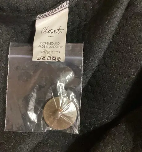 Closet Black Asymmetrical Button Front Pencil Cut Knee Length Wrap Skirt Size 6