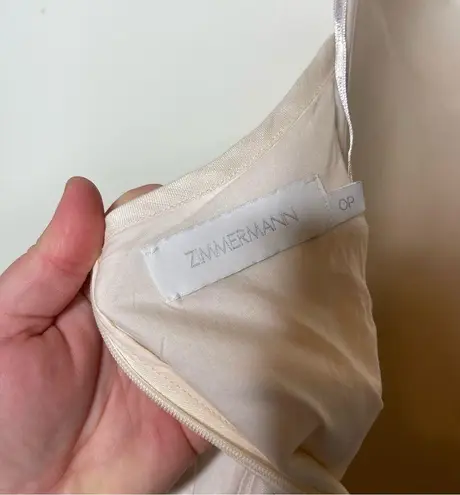 Zimmermann August 100% Linen Crem off white Midi Dress sz 0P