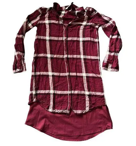 Cupcakes and Cashmere Red Plaid Button Up Womens Size XS