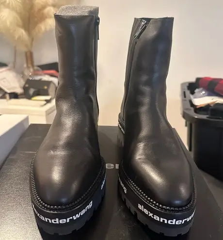 Alexander Wang Women’s Sanford Ankle Logo Print Boots