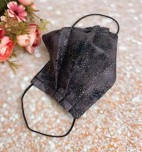 Black Tie Die Gold Metallic Meteor Shower Face Mask