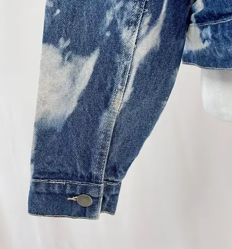 BP New  Bleach Overdye Denim Jacket Blue Bleached Cotton Jean Jacket