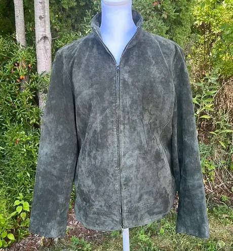 Josephine Chaus Green Suede Leather Jacket Size S