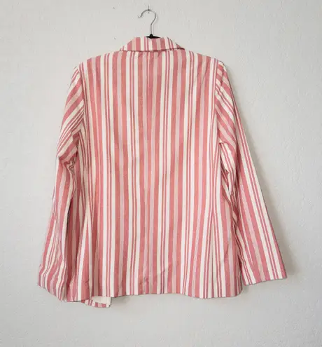 Esqualo Pink White Striped Woven Blazer Jacket Size 10
