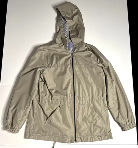 Laura Scott Women’s Hooded Windbreaker Jacket – Beige – Size S/P - Full Zip
