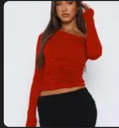 tik tok shop long sleeve top red Size M thumbnail 2