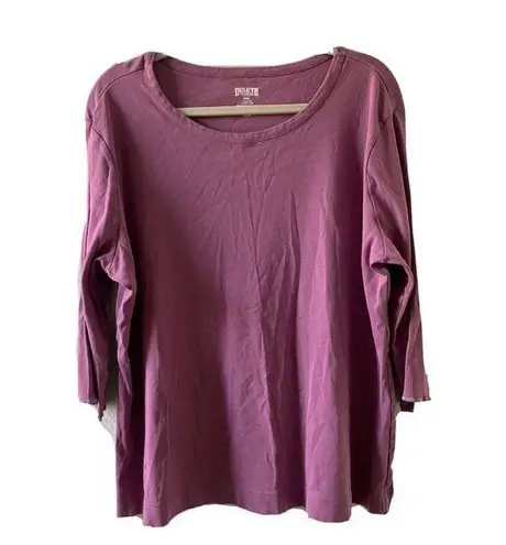 Duluth Trading Co Womens Plus Size XXL Purple Cotton Blouse Top
