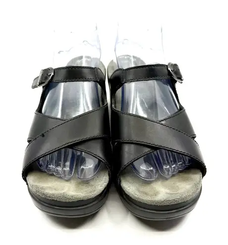 Dansko Women's Black Leather Buckle Strap Comfort Sandal Size US 9.5-10 EU 40