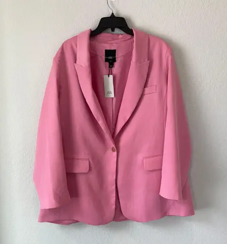 River Island Pink Button Front Blazer size 16