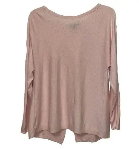 Etcetera Pink Knit Sweater Womens Small Cashmere Cotton Fly Back