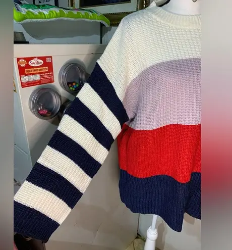 Evelyn Taylor Color Block Sweater Size L