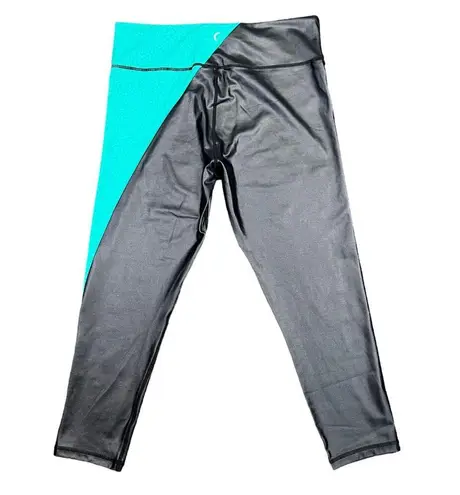 Zyia Active Womens Legging Light N Tight Hi Rise Jade River Stone Metallic Sz 20