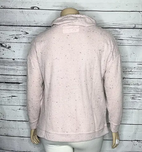 The Sweatshirt Project NWT XL Pink Cowl Neck Thermal Waffle Knit Pullover Top