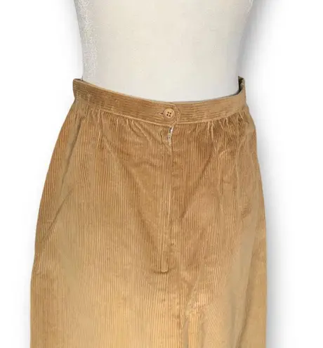 Vintage Sassoon Skirt Tan Pleated Corduroy Midi A