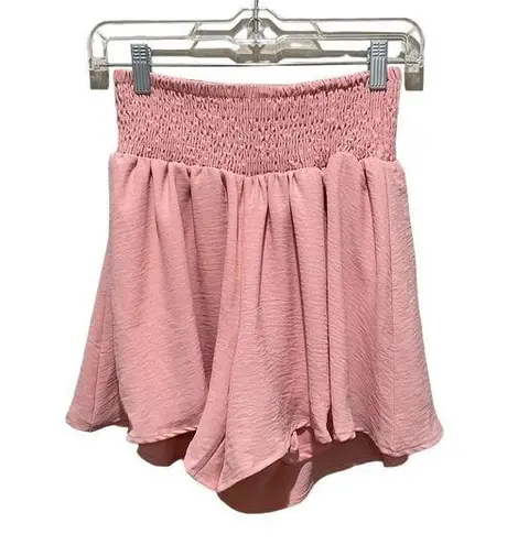 White Birch Casual Summer High Waisted Wide Leg Shorts Light Pink Size Small