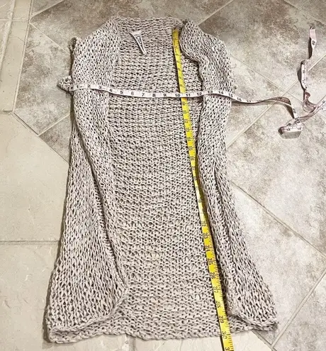 Future Paradise crochet knit open cap sleeve long cardigan coverup top b… Size M