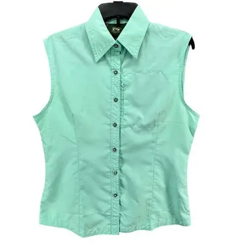 Stillwater Supply Top Womens M Aqua Green Ripstop Outdoor UPF Sleeveless Shirt Size M