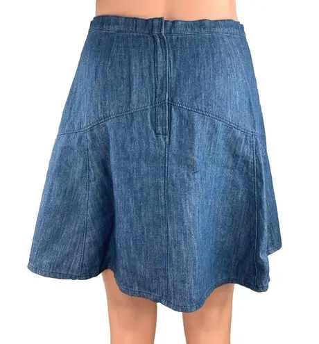 Madewell  Women's Blue Denim Back Zip Closure A-Line Flare Mini Jean Skirt Size 2