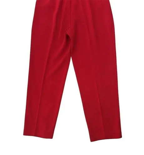 St. John Collection Santana Knit Marie Gray Red Crop Pants Pleated Pocket Size 6
