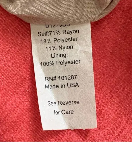 Alexia Admor New York Dress Tangerine Taupe Beaded Neckline Sleeveless Small