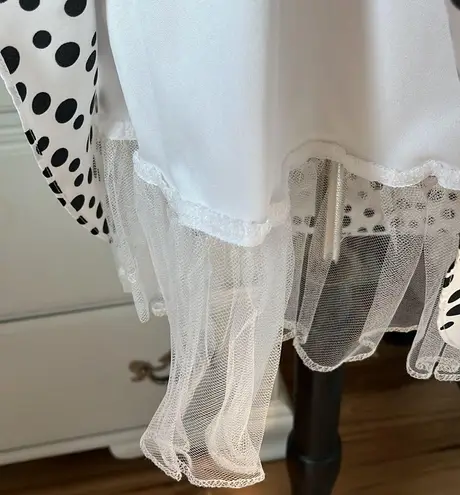 Blondie Nites Esther Ramirez Black Sequin Ruffle Lining White Polka Dot Womens 7