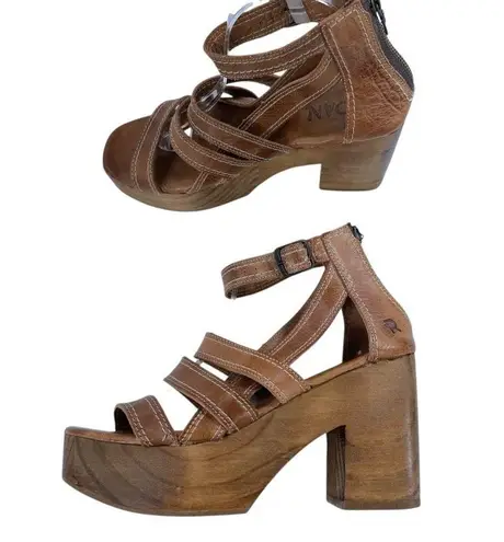 Bed Stu Roan by Corey Distressed Leather Platform Sandals Size 9.5