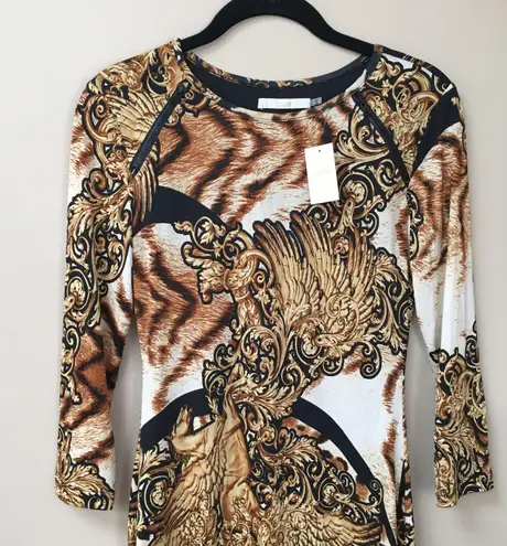 DO+BE  Animal Print Long Sleeve Dress Size Small