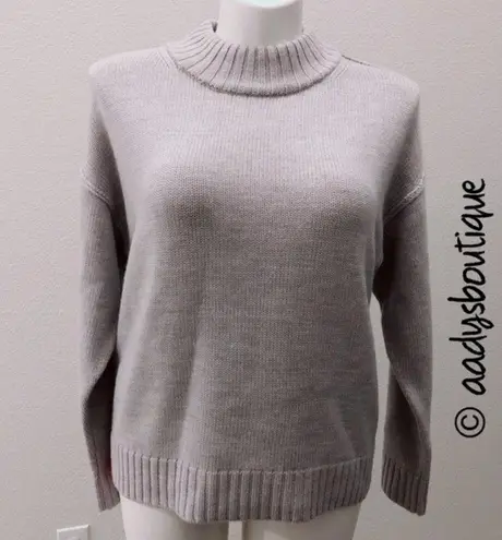 Magaschoni Wool Sweater Mock Neck Tight Knit Pullover Size L NWT $248.00