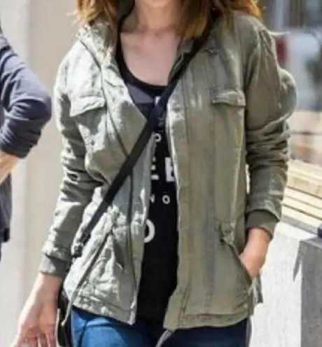 Michael Stars 100% linen cargo jacket green XS