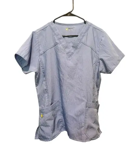 Wink Four Stretch 4 Light Blue Scrub Top Size L